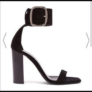 Saint Laurent LouLou Suede Buckle Sandals